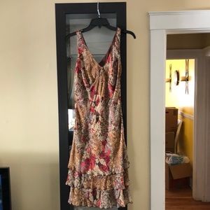 Silk Floral Sleeveless Dress